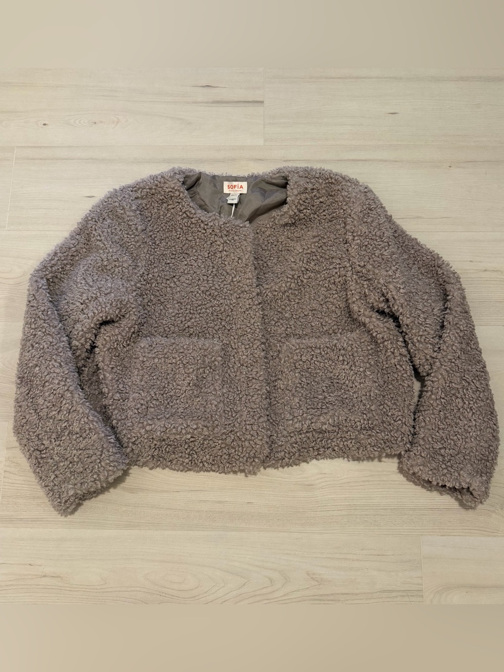 Sofía by Sofia Vergara Plush Jacket in Light Brown